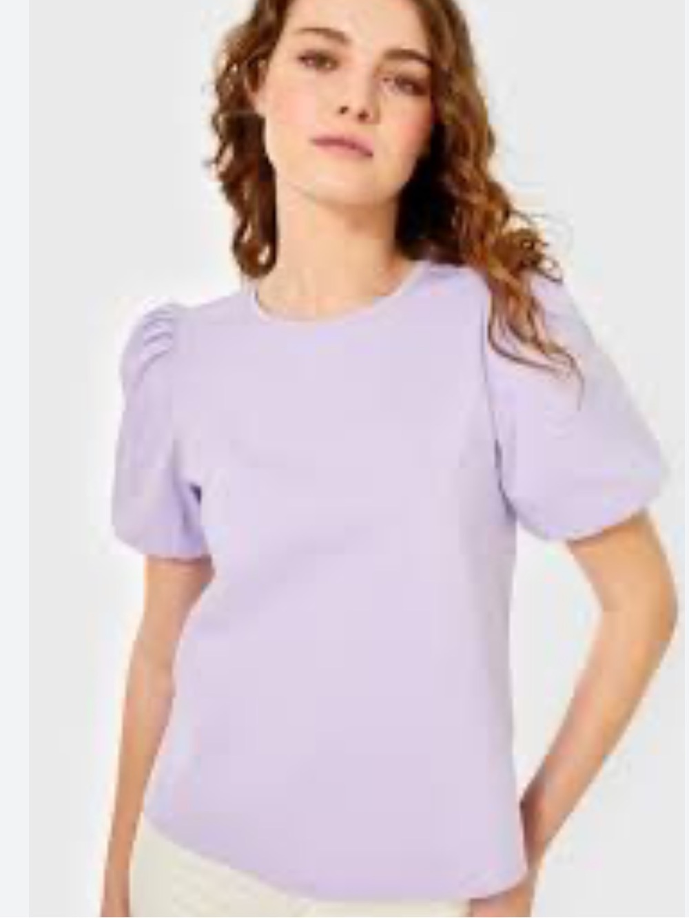 Cartolina Lavender Puff-Sleeve Top